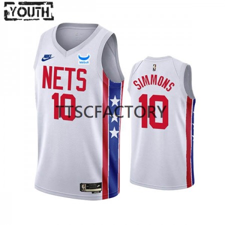 Kinder NBA Brooklyn Nets Trikot Ben Simmons 10 Nike 2022-23 Classic Edition Weiß Swingman